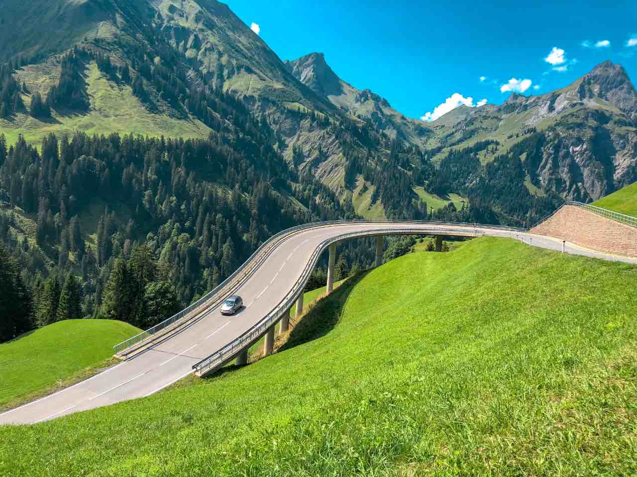 Driving in Bregenzerwald Vorarlberg Austria