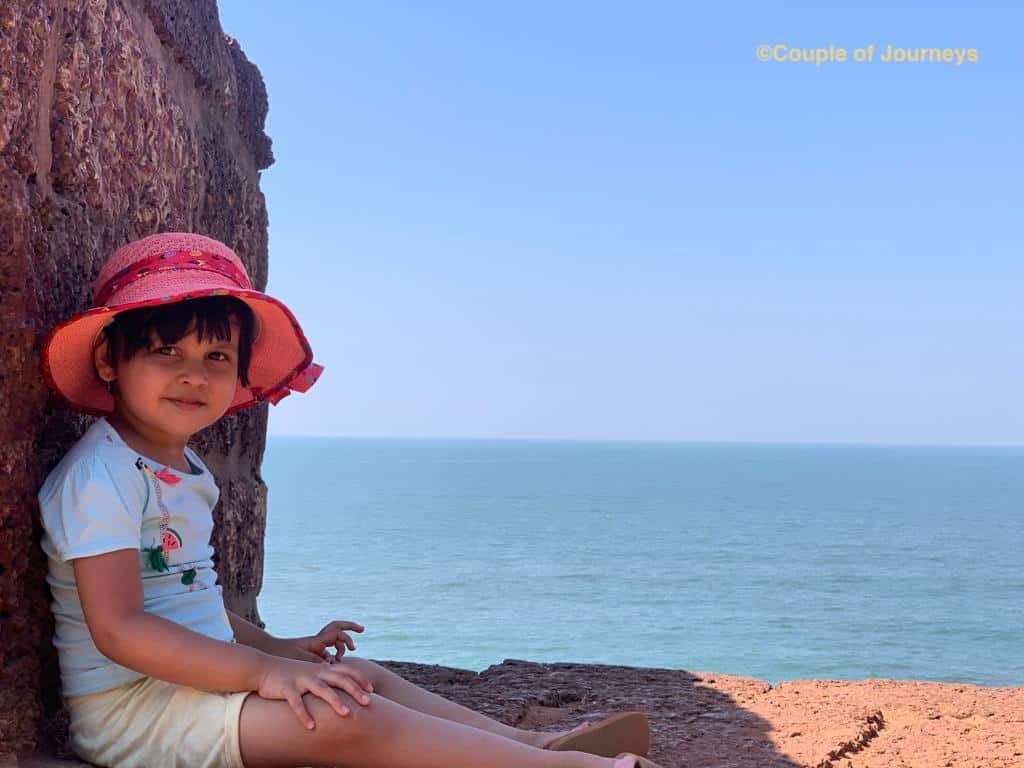 Our daughter at Lower Fort Aguada