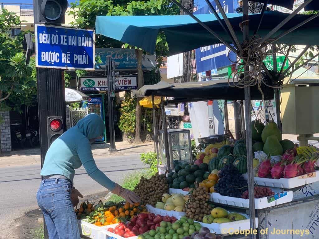 Local fruit shop in Vietnam