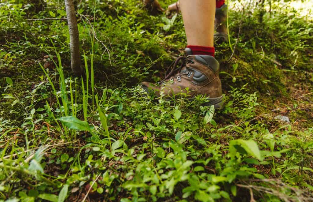 Person in Indian trekking shoes trekking