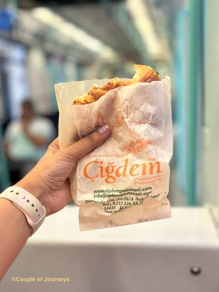 Cigdem Croissants of Istanbul - a filling vegetarian snack of Istanbul