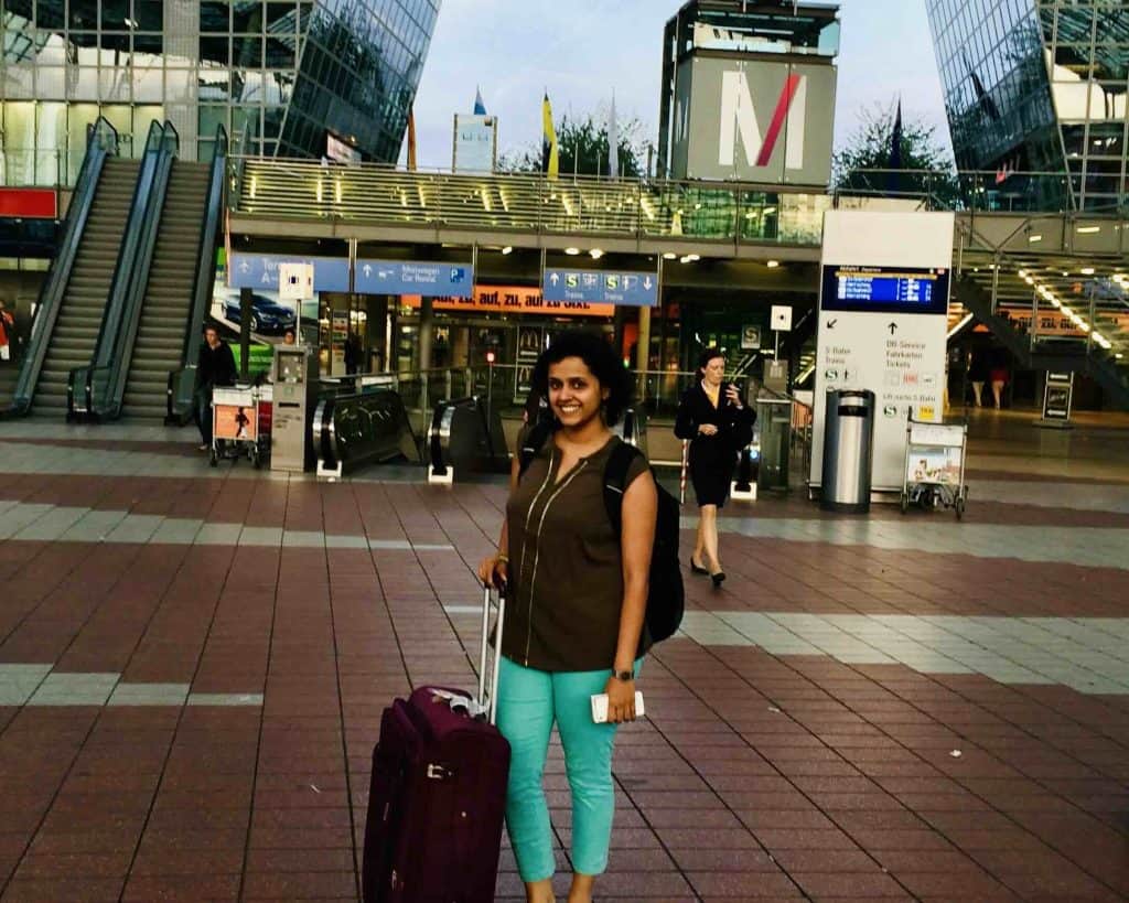 Vrushali in Munich at the Airport