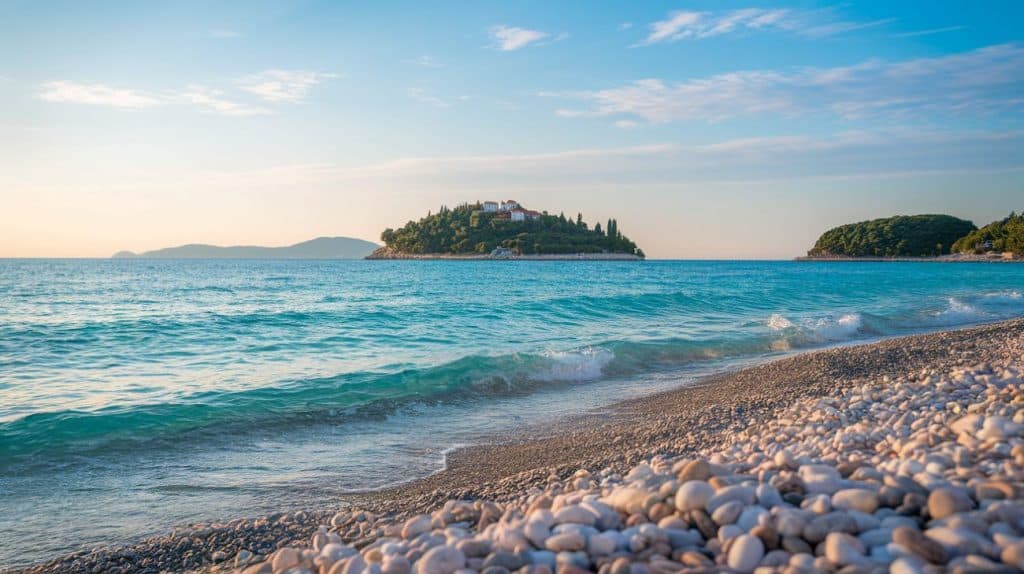 A image of a beach in Croatia which has pebbles. Croatia Travel tips