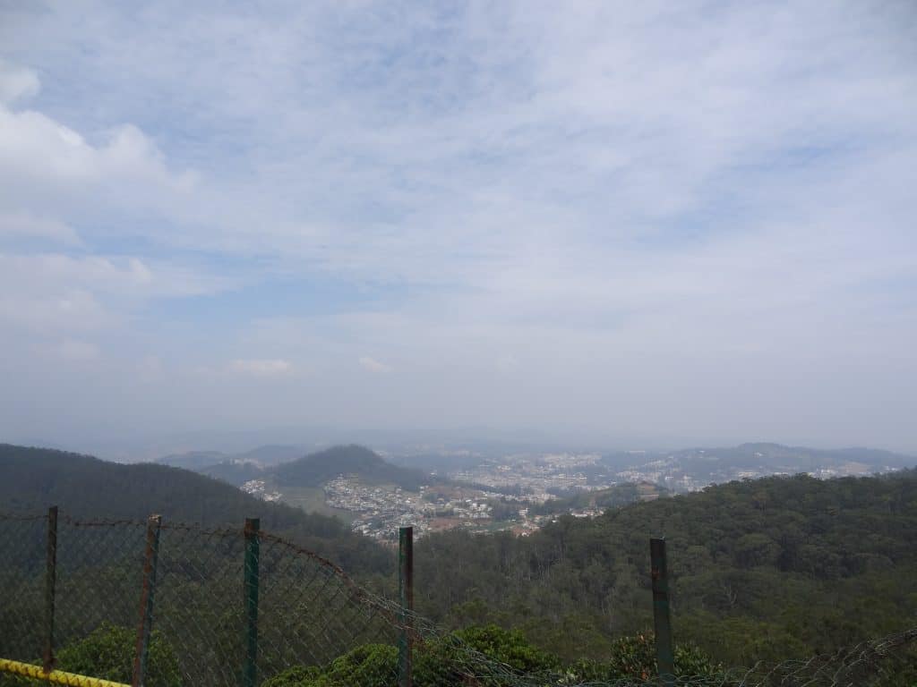 The view from the Dodabetta Peak in Ooty

